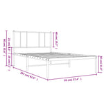 Fekete fém ágykeret fejtámlával 90 x 200 cm 10