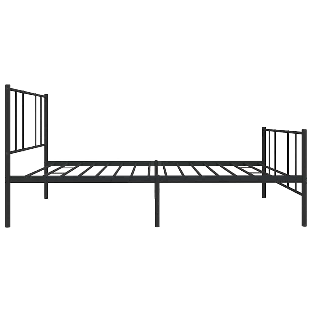 Fekete fém ágykeret fej- és lábtámlával 90 x 190 cm 7