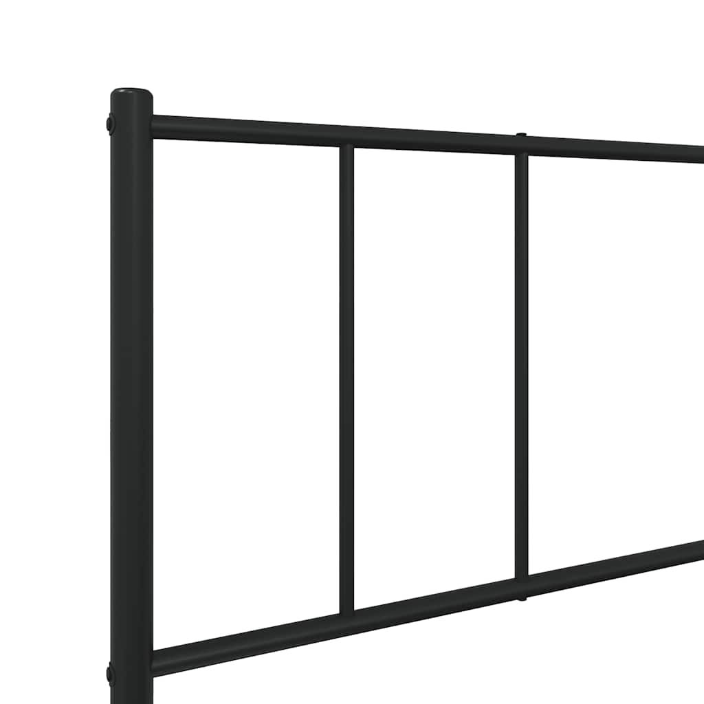 Fekete fém ágykeret fej- és lábtámlával 90 x 190 cm 9