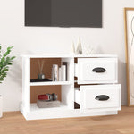Magasfényű fehér szerelt fa TV-szekrény 73 x 35,5 x 47,5 cm 3
