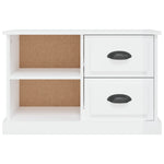 Magasfényű fehér szerelt fa TV-szekrény 73 x 35,5 x 47,5 cm 6