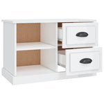 Magasfényű fehér szerelt fa TV-szekrény 73 x 35,5 x 47,5 cm 7