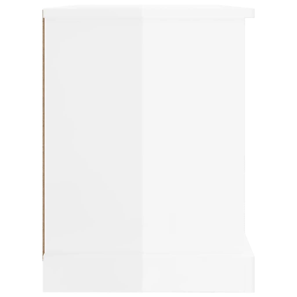 Magasfényű fehér szerelt fa TV-szekrény 73 x 35,5 x 47,5 cm 8