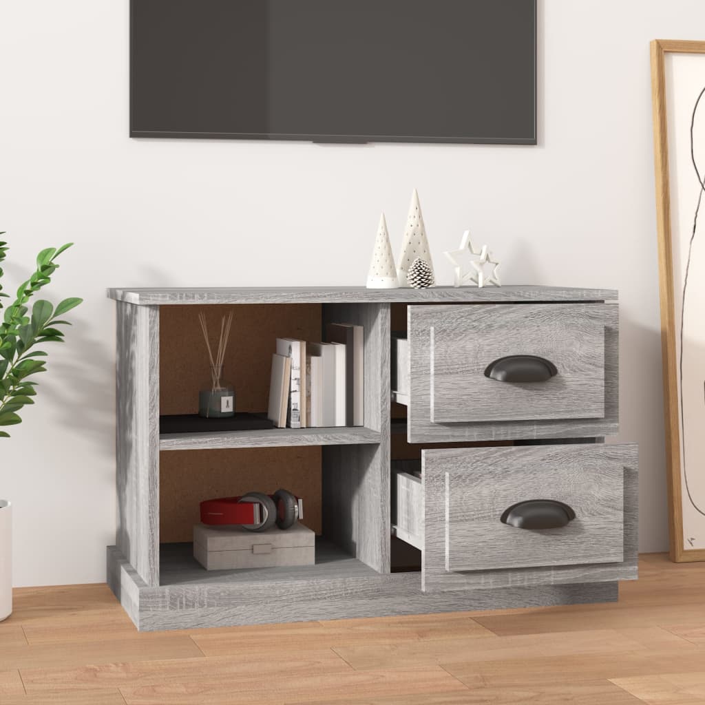 Szürke sonoma színű szerelt fa TV-szekrény 73x35,5x47,5 cm 3
