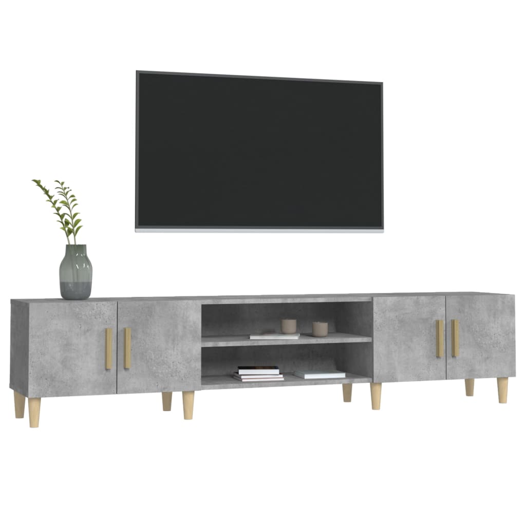 Betonszürke szerelt fa TV-szekrény 180x31,5x40 cm 4