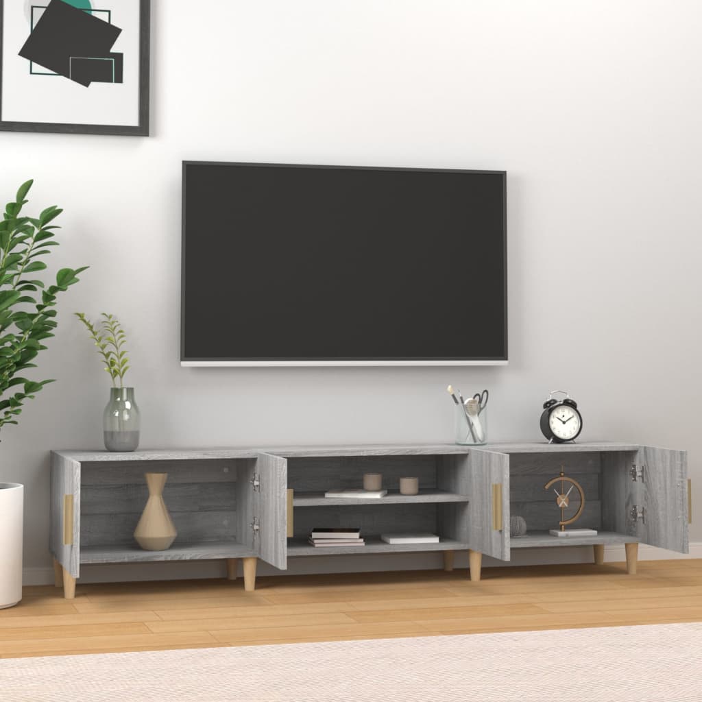 Szürke sonoma színű szerelt fa TV-szekrény 180 x 31,5 x 40 cm 3