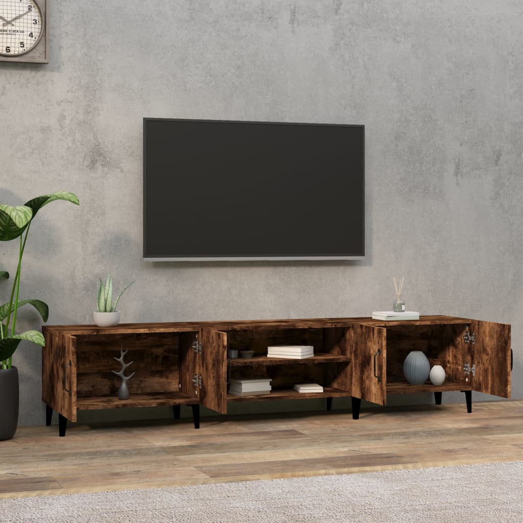 Füstös tölgy színű szerelt fa TV-szekrény 180x31,5x40 cm 3