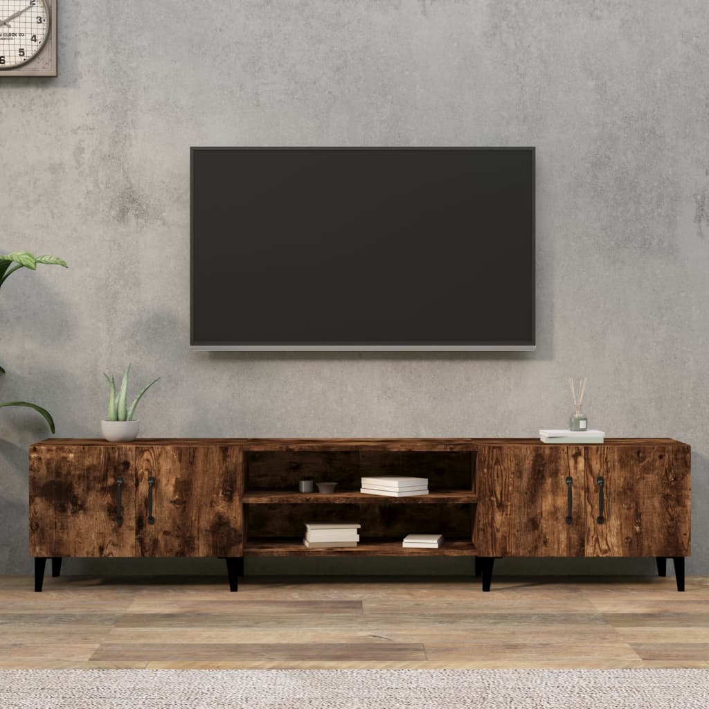Füstös tölgy színű szerelt fa TV-szekrény 180x31,5x40 cm