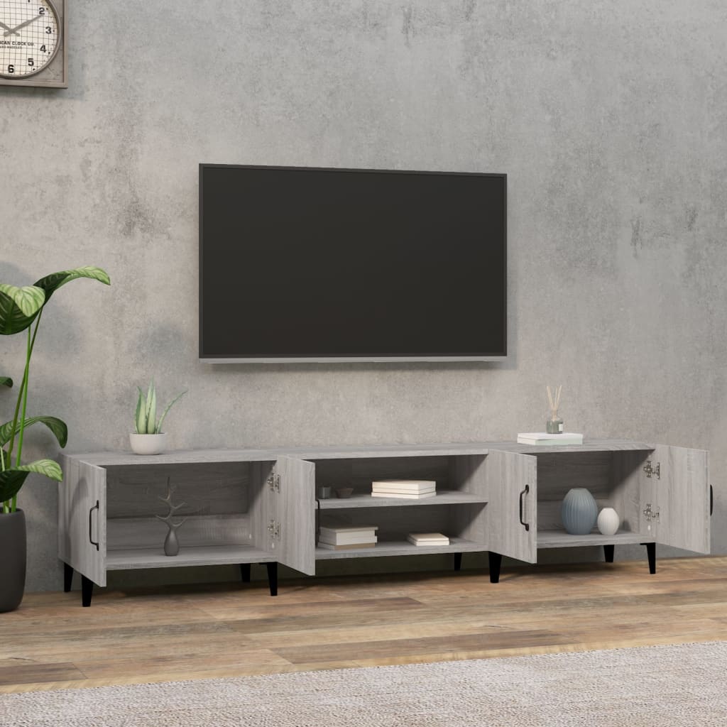 Szürke sonoma színű szerelt fa TV-szekrény 180 x 31,5 x 40 cm 3