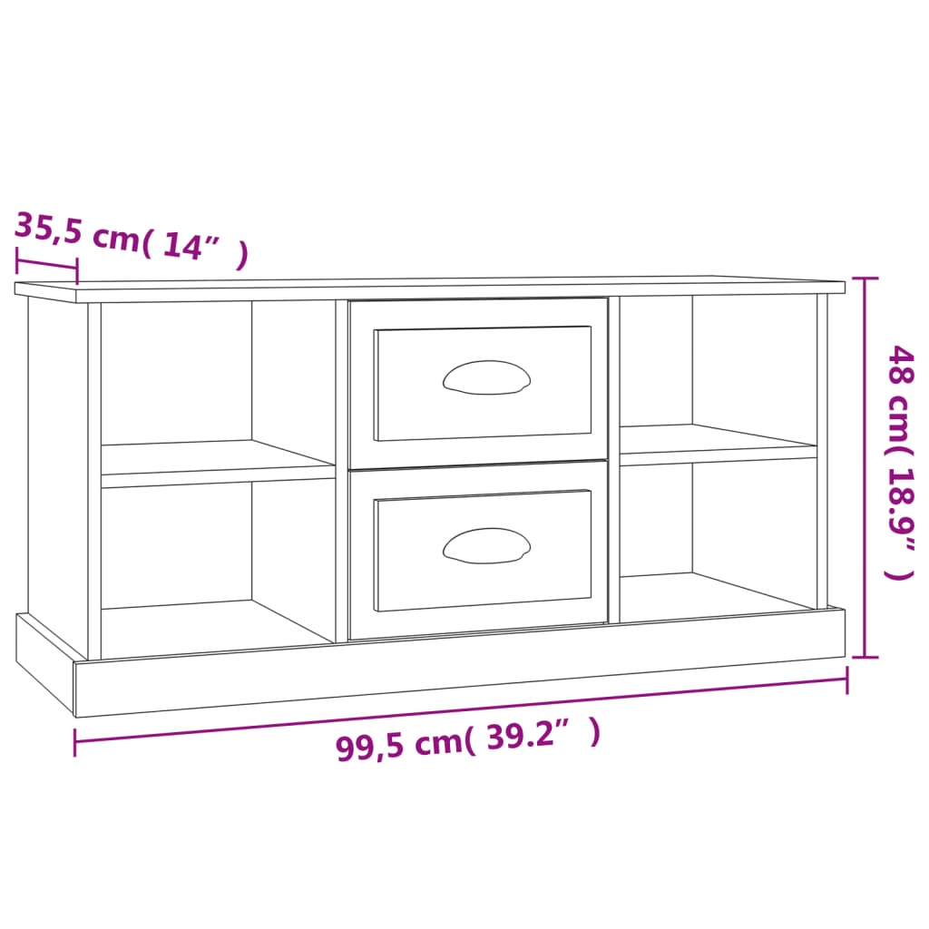 Betonszürke szerelt fa TV-szekrény 99,5 x 35,5 x 48 cm 9