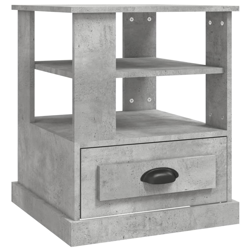 Betonszürke szerelt fa dohányzóasztal 50x50x60 cm 2