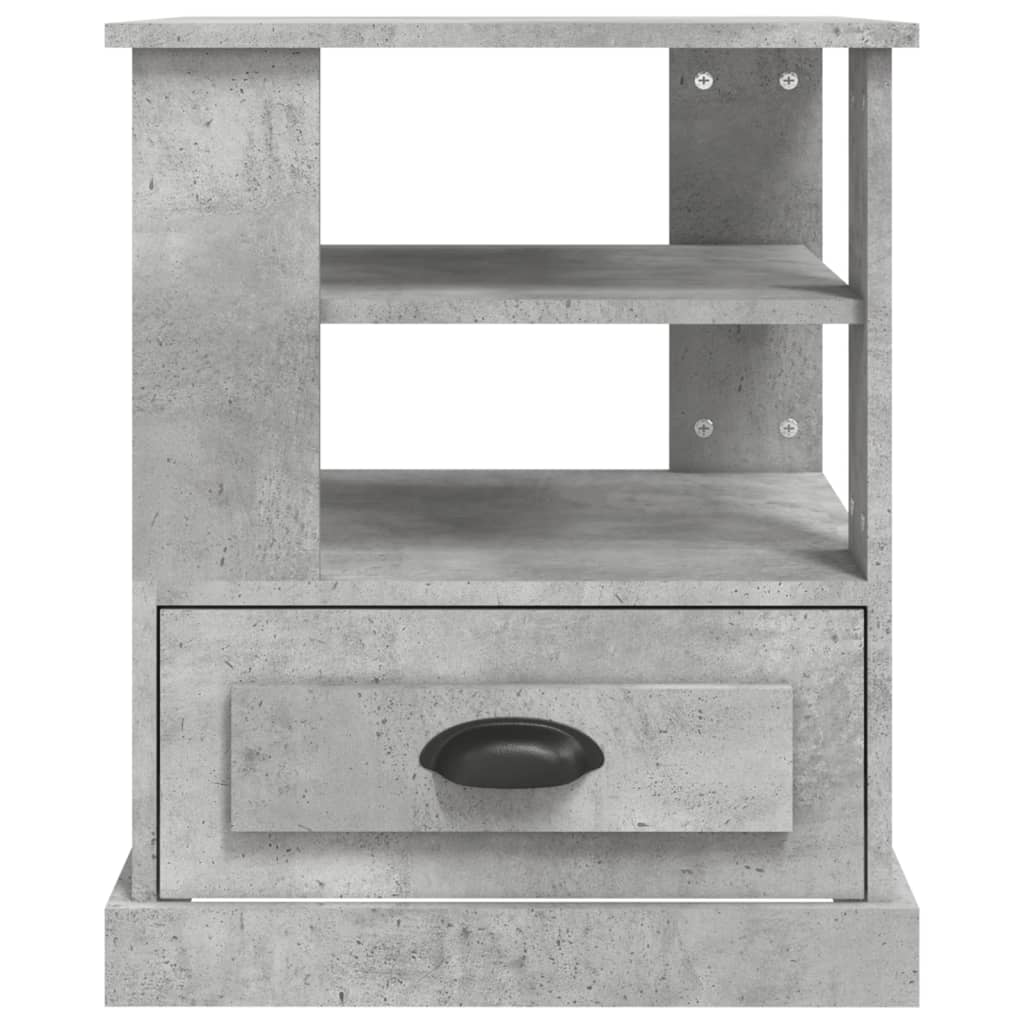 Betonszürke szerelt fa dohányzóasztal 50x50x60 cm 6