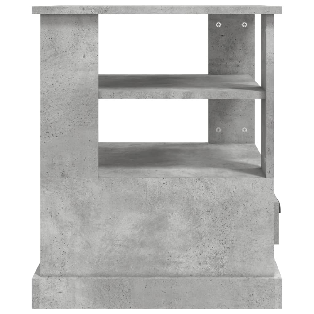 Betonszürke szerelt fa dohányzóasztal 50x50x60 cm 7