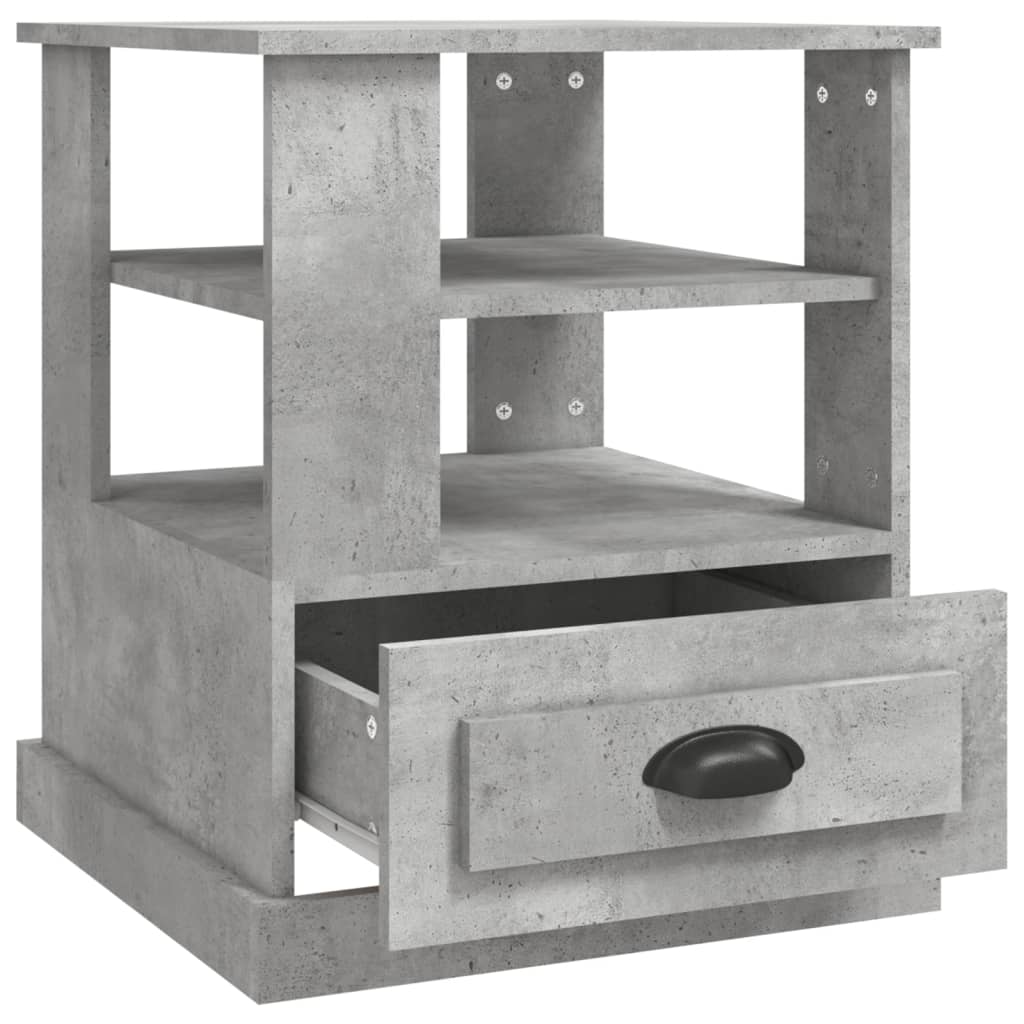 Betonszürke szerelt fa dohányzóasztal 50x50x60 cm 8