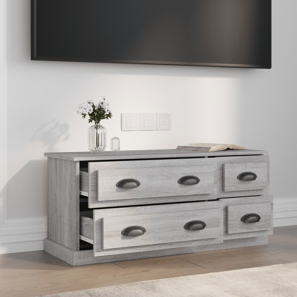 Szürke sonoma színű szerelt fa TV-szekrény 100x35,5x45 cm 3