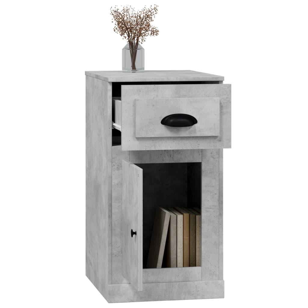 Betonszürke szerelt fa kisszekrény fiókkal 40 x 50 x 75 cm 5