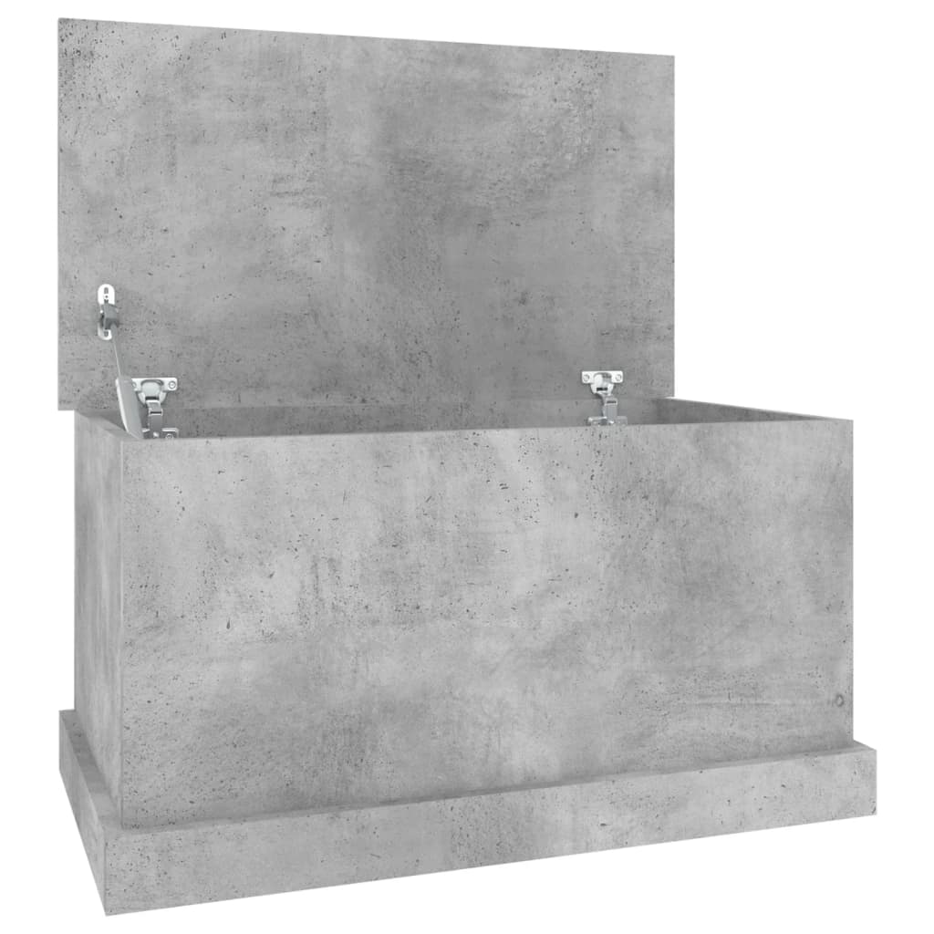 Betonszürke szerelt fa tárolóláda 70x40x38 cm 2