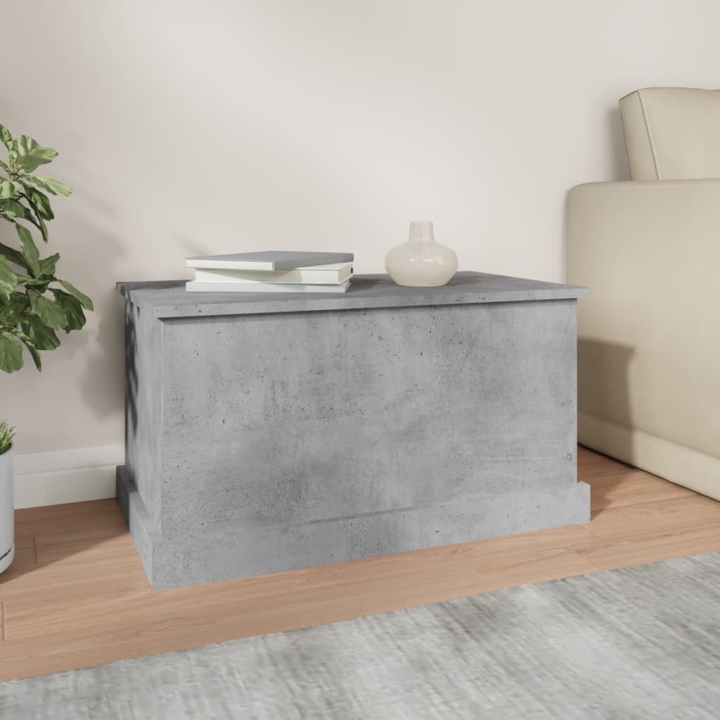 Betonszürke szerelt fa tárolóláda 70x40x38 cm 3
