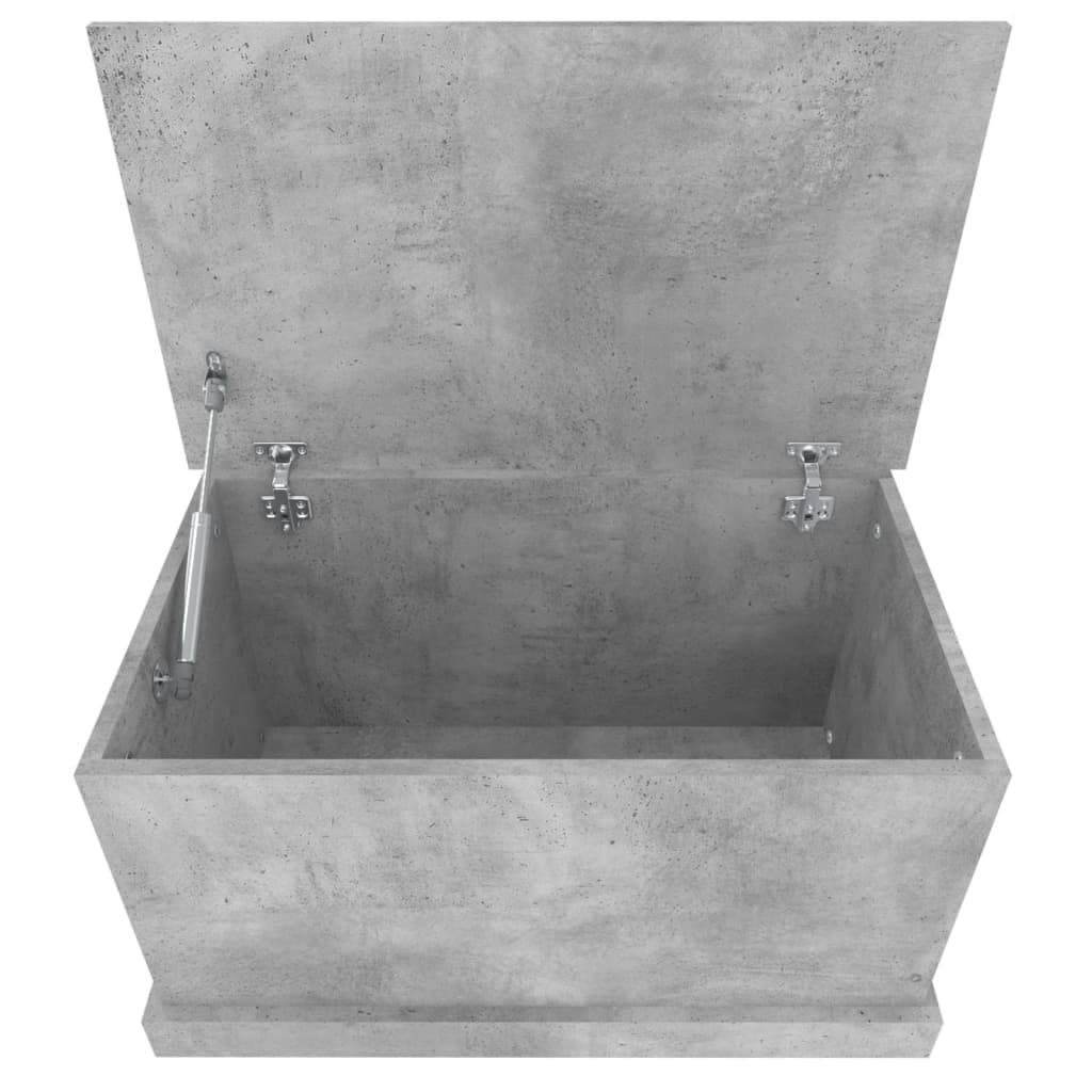 Betonszürke szerelt fa tárolóláda 70x40x38 cm 7