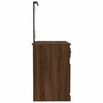Barna tölgyszínű szerelt fa pipereasztal LED-del 90x50x132,5 cm 8
