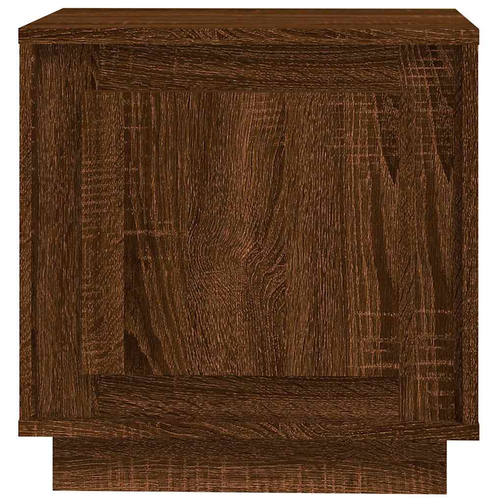 2 db barna tölgyszínű szerelt fa éjjeliszekrény 44x35x45 cm 7