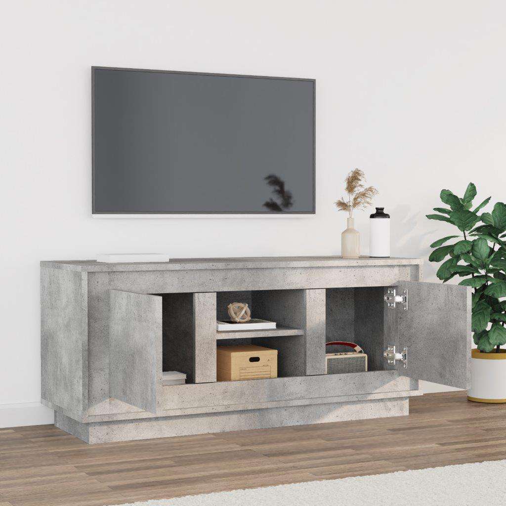 Betonszürke szerelt fa TV-szekrény 102x35x45 cm 3