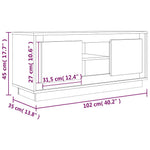 Betonszürke szerelt fa TV-szekrény 102x35x45 cm 10