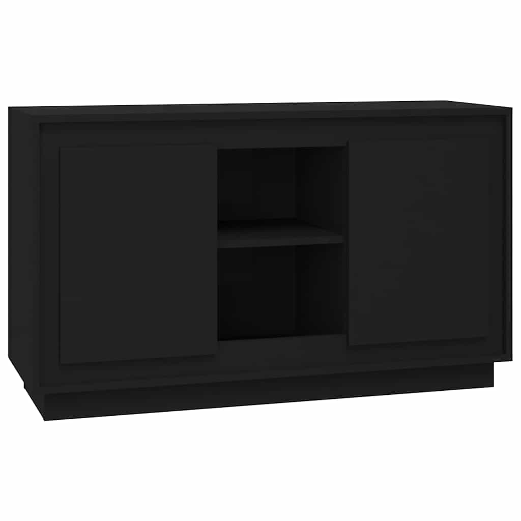 Fekete szerelt fa tálalószekrény 102x35x60 cm 2