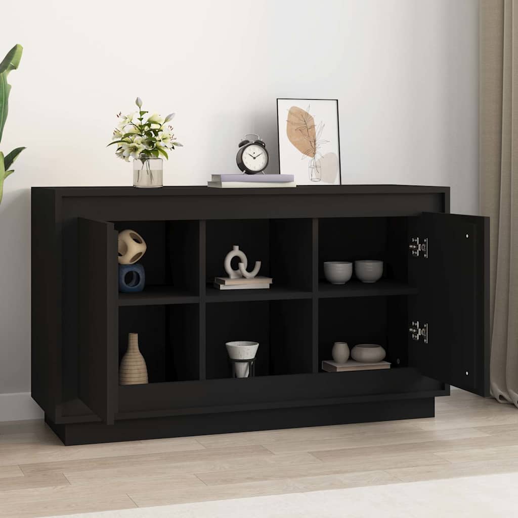 Fekete szerelt fa tálalószekrény 102x35x60 cm 3