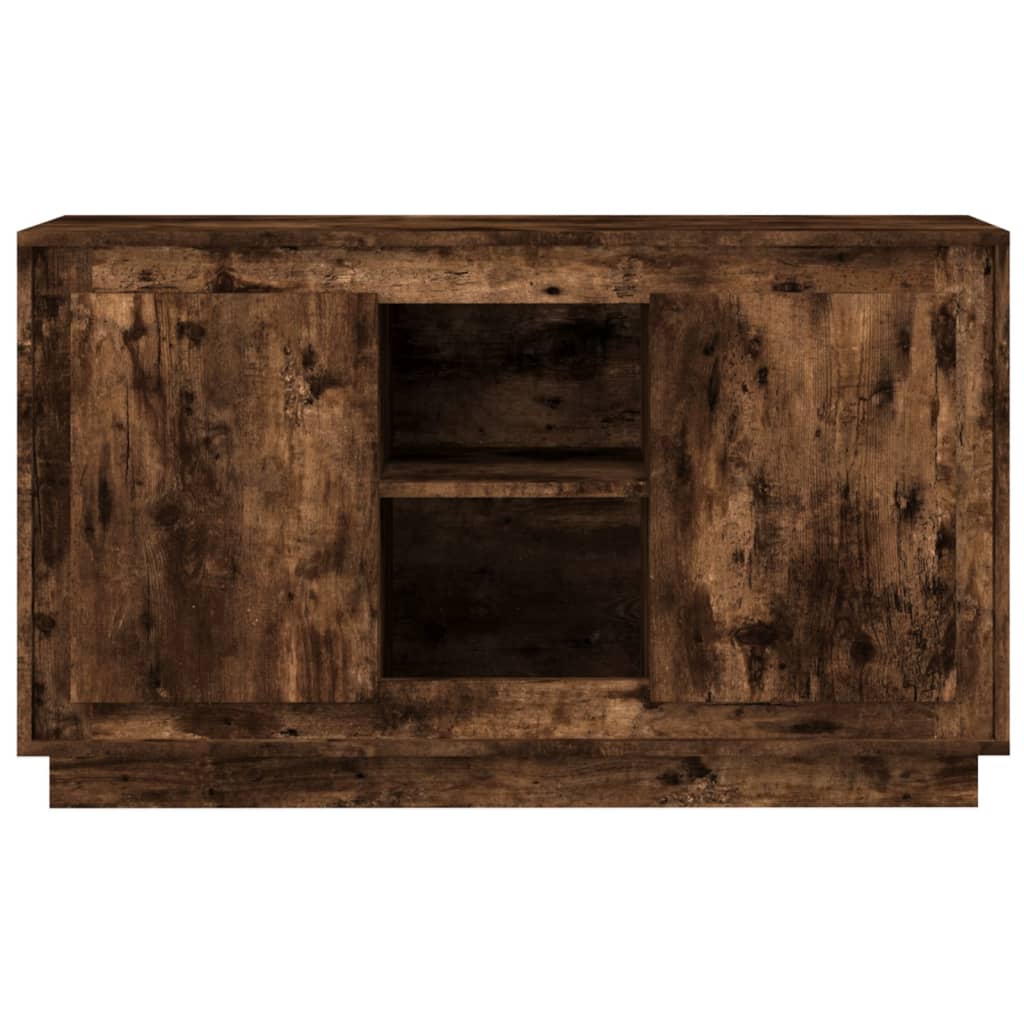 Füstös tölgy színű szerelt fa tálalószekrény 102x35x60 cm 5