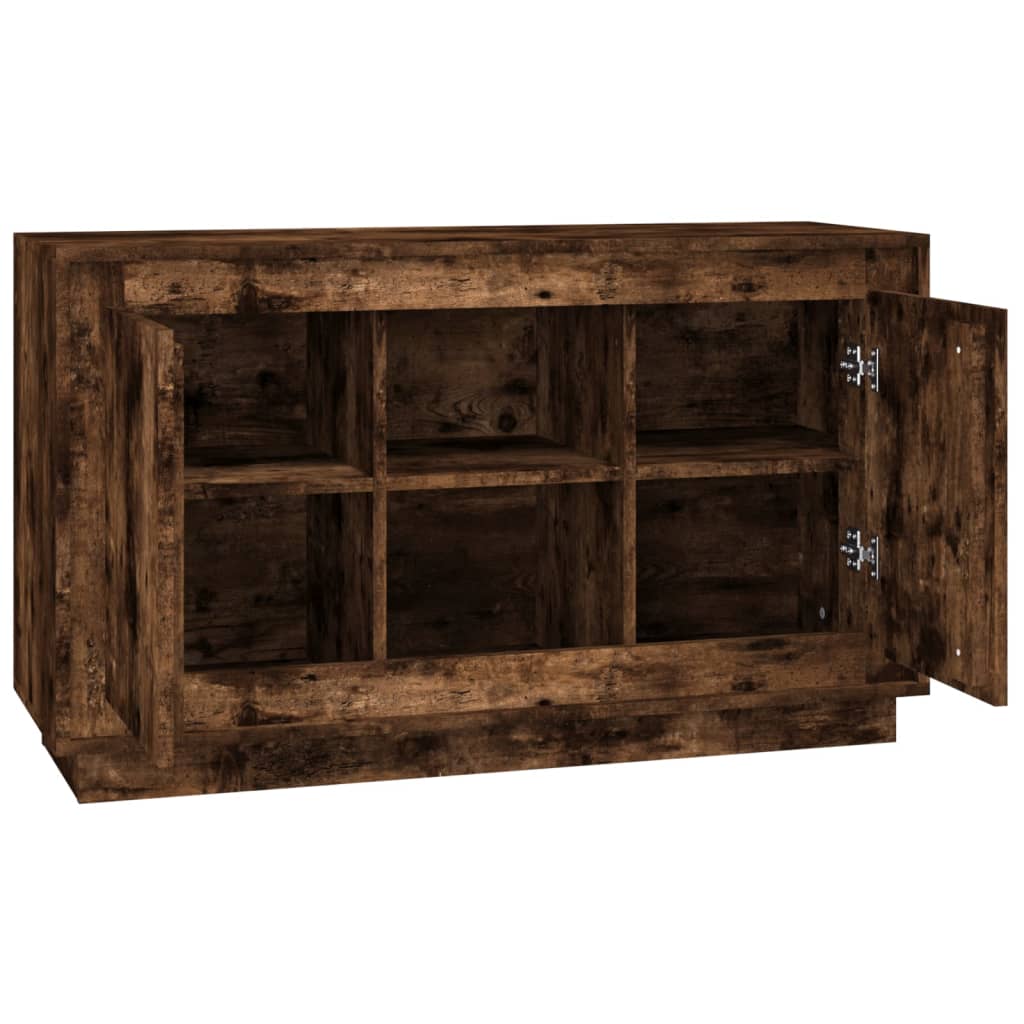 Füstös tölgy színű szerelt fa tálalószekrény 102x35x60 cm 6