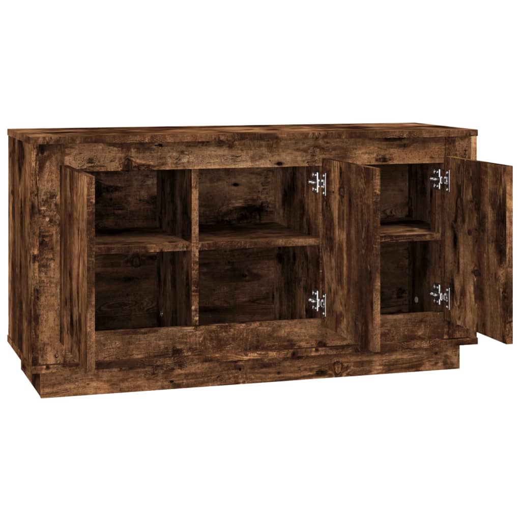 Füstös tölgy színű szerelt fa tálalószekrény 102x35x55 cm 6