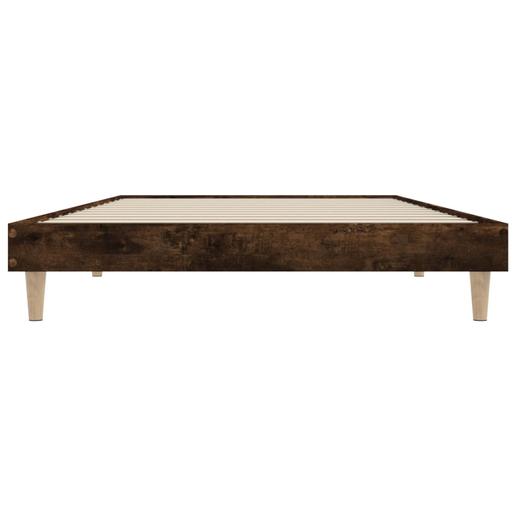 Füstös tölgy színű szerelt fa ágykeret matrac nélkül 100x200 cm 6