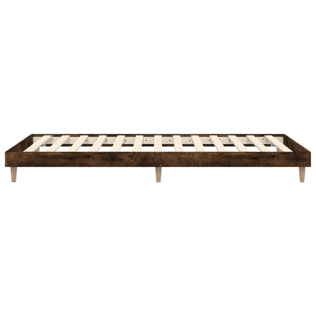 Füstös tölgy színű szerelt fa ágykeret matrac nélkül 100x200 cm 7