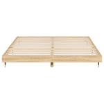 Sonoma tölgyszínű szerelt fa ágykeret matrac nélkül 200x200 cm 6