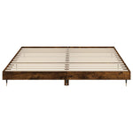 Füstös tölgy színű szerelt fa ágykeret matrac nélkül 200x200 cm 6
