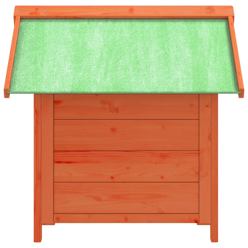 Barna tömör fenyőfa kutyakennel 65x65x61,5 cm 5