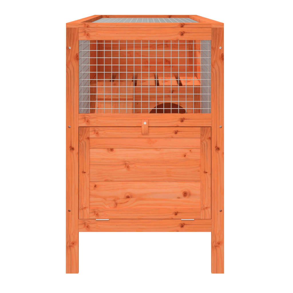 Barna tömör fenyőfa nyúlketrec 103 x 44 x 69,5 cm 5