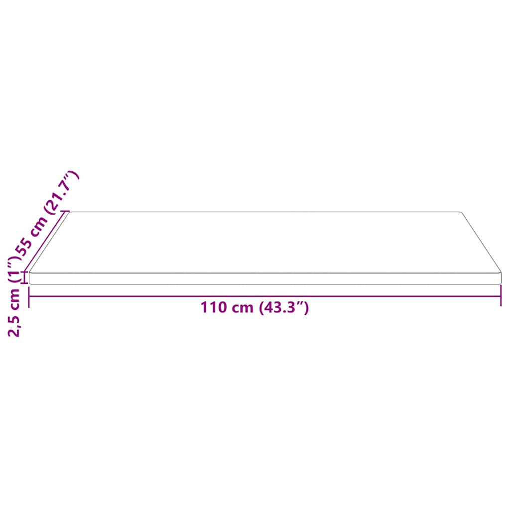 Fehér tömör fenyőfa téglalap alakú asztallap 110 x 55 x 2,5 cm 8