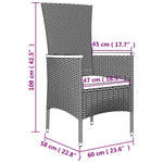 5 részes szürke polyrattan kerti étkezőgarnitúra párnával 9