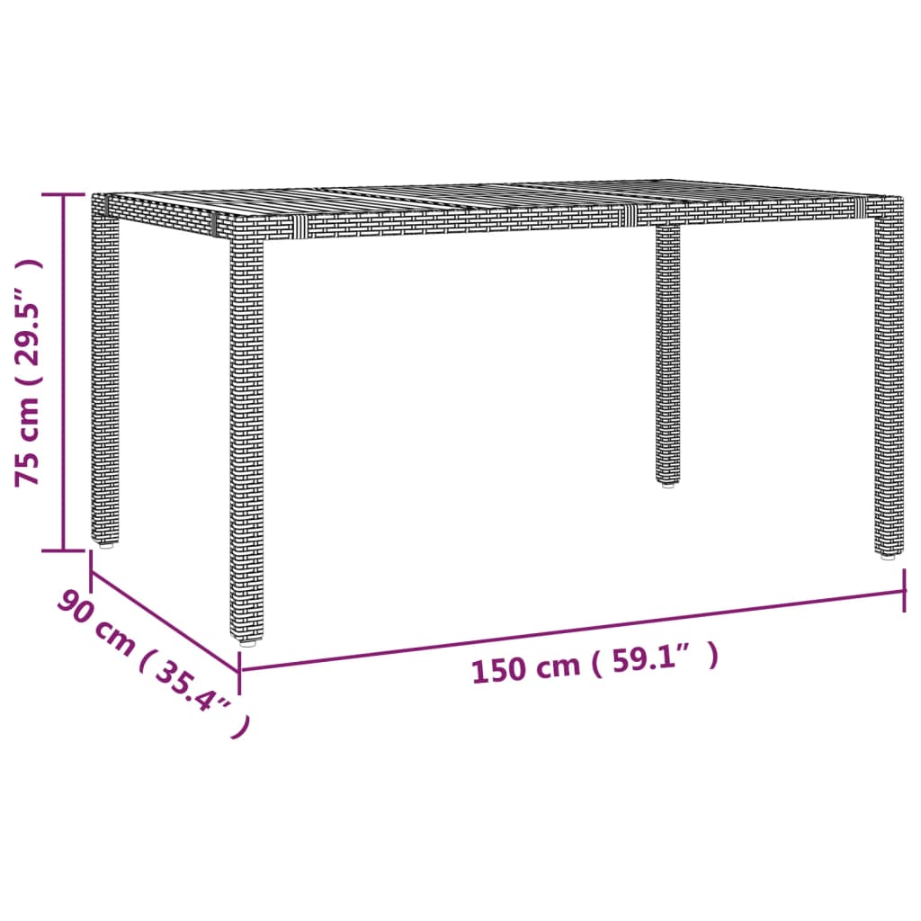 5 részes szürke polyrattan kerti étkezőgarnitúra párnával 10