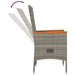9 részes szürke polyrattan kerti étkezőgarnitúra párnával 6