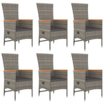7 részes szürke polyrattan kerti étkezőgarnitúra párnával 4