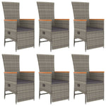 7 részes szürke polyrattan kerti étkezőgarnitúra párnával 4