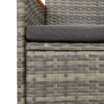 7 részes szürke polyrattan kerti étkezőgarnitúra párnával 8