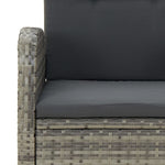 5 részes szürke polyrattan kerti étkezőgarnitúra párnával 8