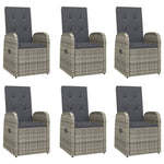 7 részes szürke polyrattan kerti étkezőgarnitúra párnával 4