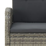 7 részes szürke polyrattan kerti étkezőgarnitúra párnával 7
