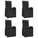 5 részes fekete polyrattan kerti étkezőgarnitúra párnákkal 4