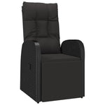 5 részes fekete polyrattan kerti étkezőgarnitúra párnákkal 6